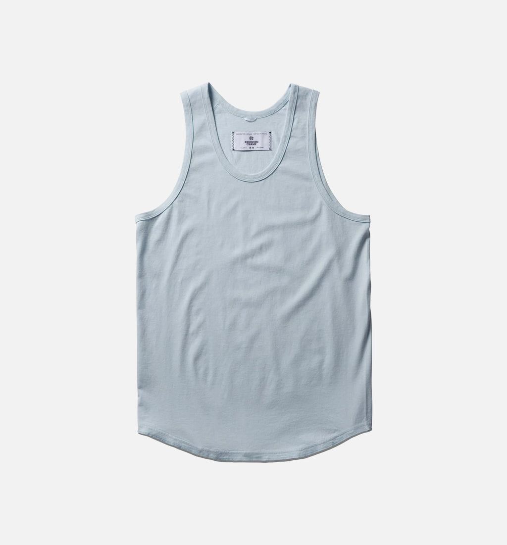 Scalloped Tank Mens Tank Sky Blue
