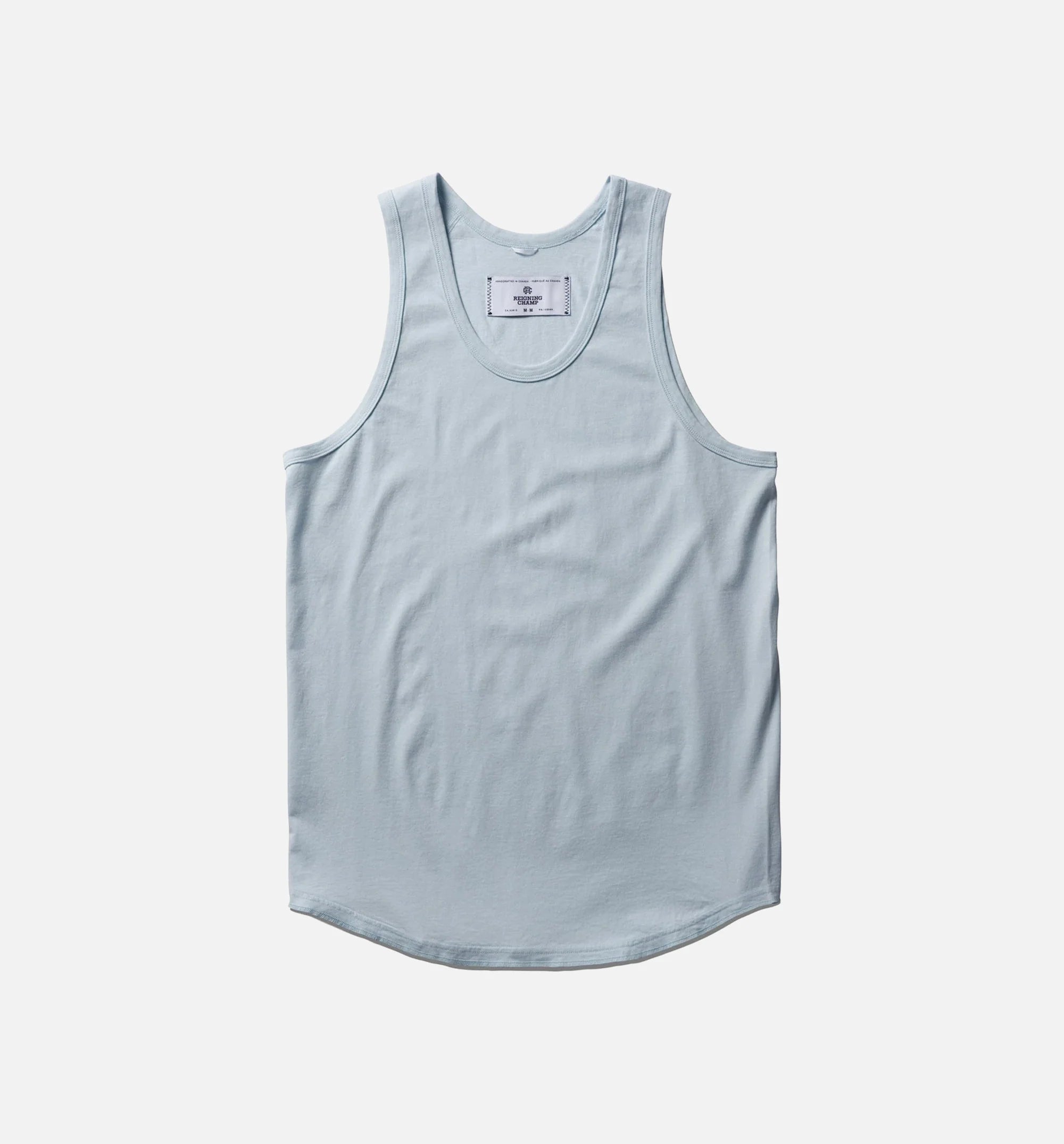 Scalloped Tank Mens Tank Sky Blue