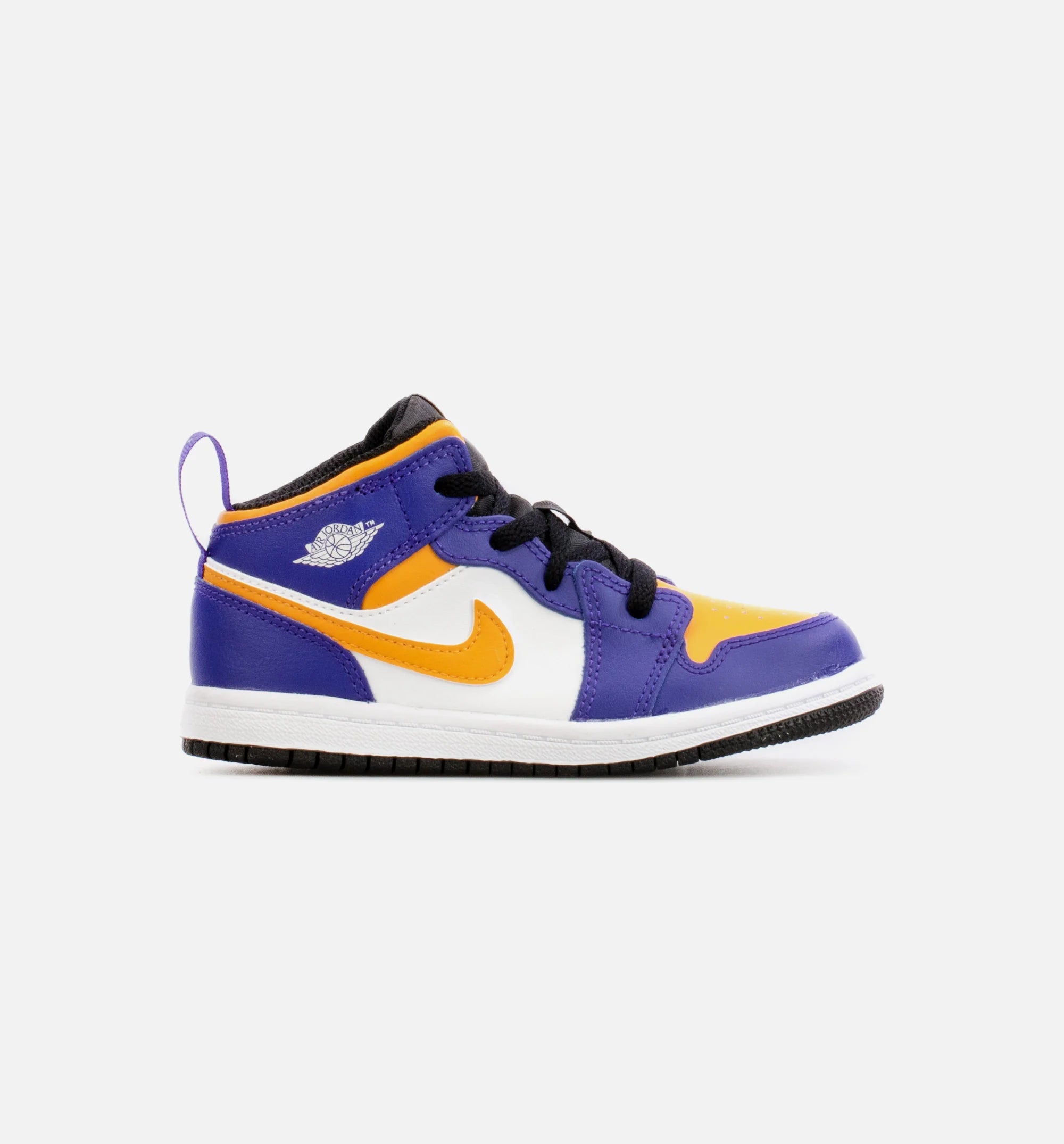 Air Jordan 1 Mid Infant Toddler Lifestyle Shoe Purple Yellow