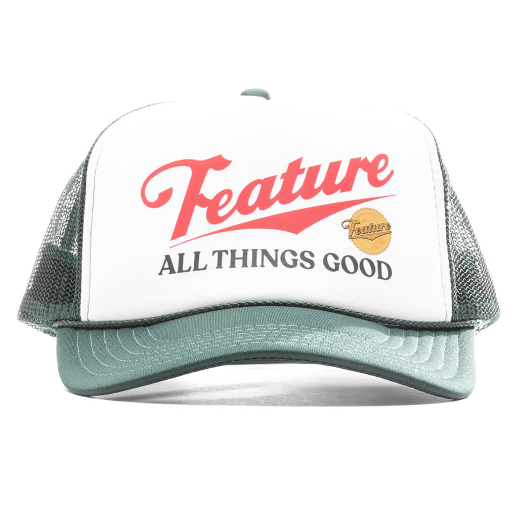 Draft Trucker Hat Dark Green White