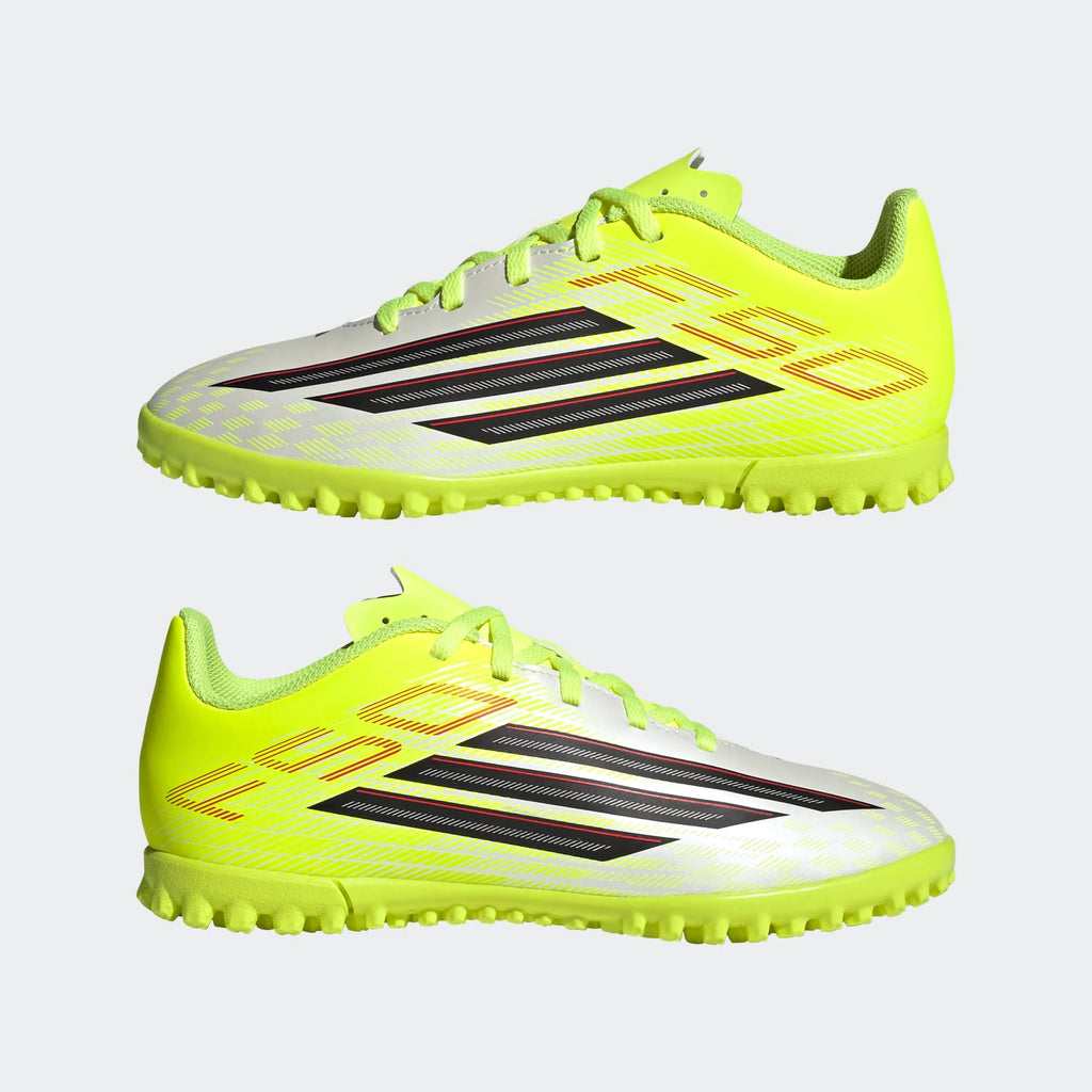 adidas F50 Club TF Turf Youth Soccer Cleats Solar Yellow Black Lucid Red