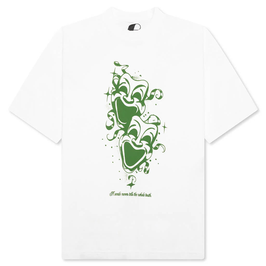 Comedy Tragedy S S Tee White