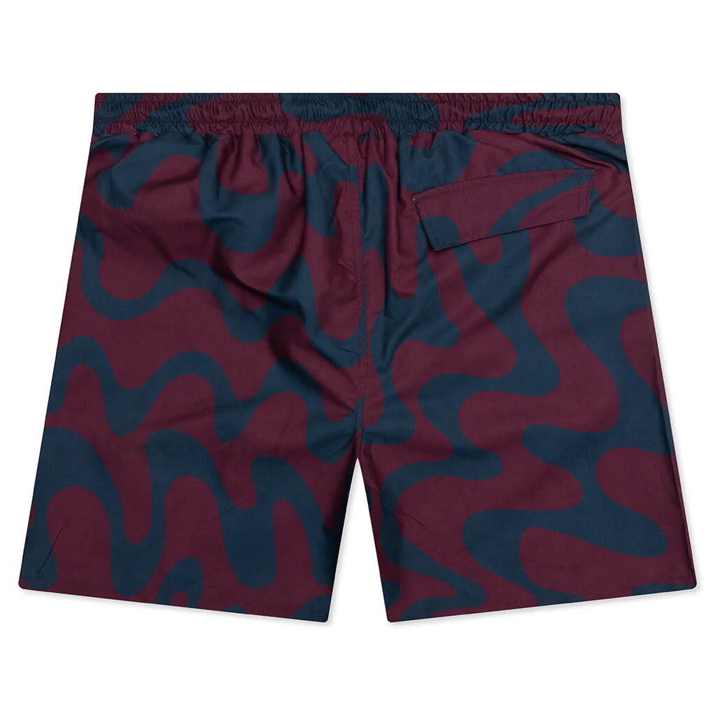 Splashed Swim Shorts Burgundy