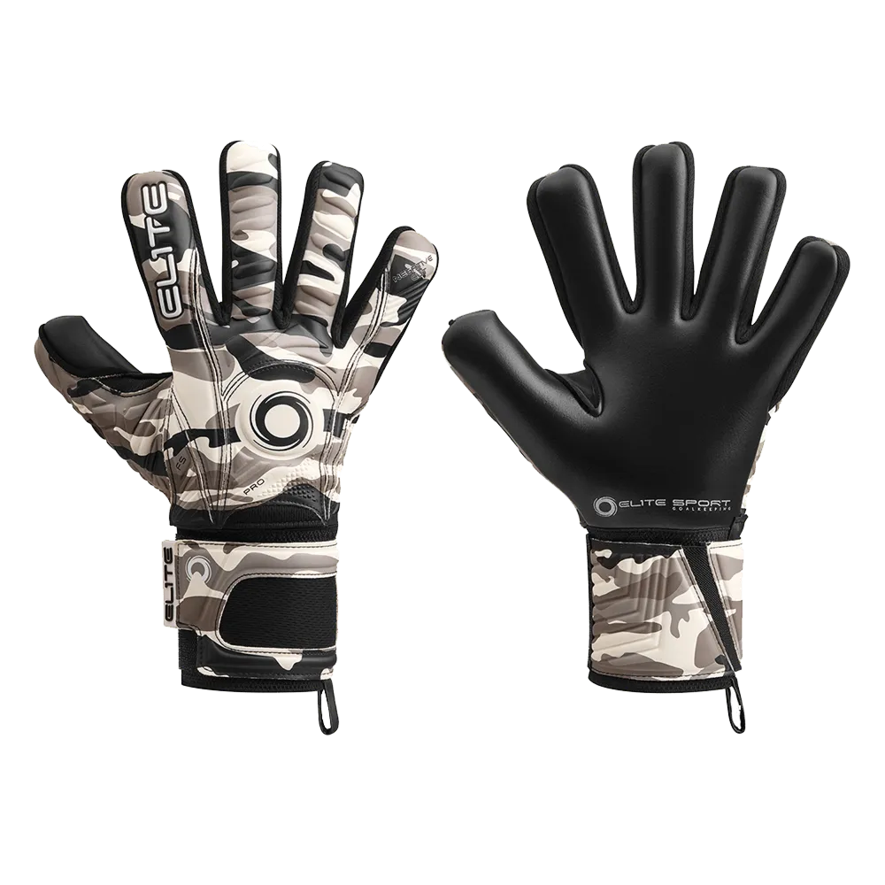 Elite Sport Combat N Goalkeeper Soccer Gloves Black White Grey
