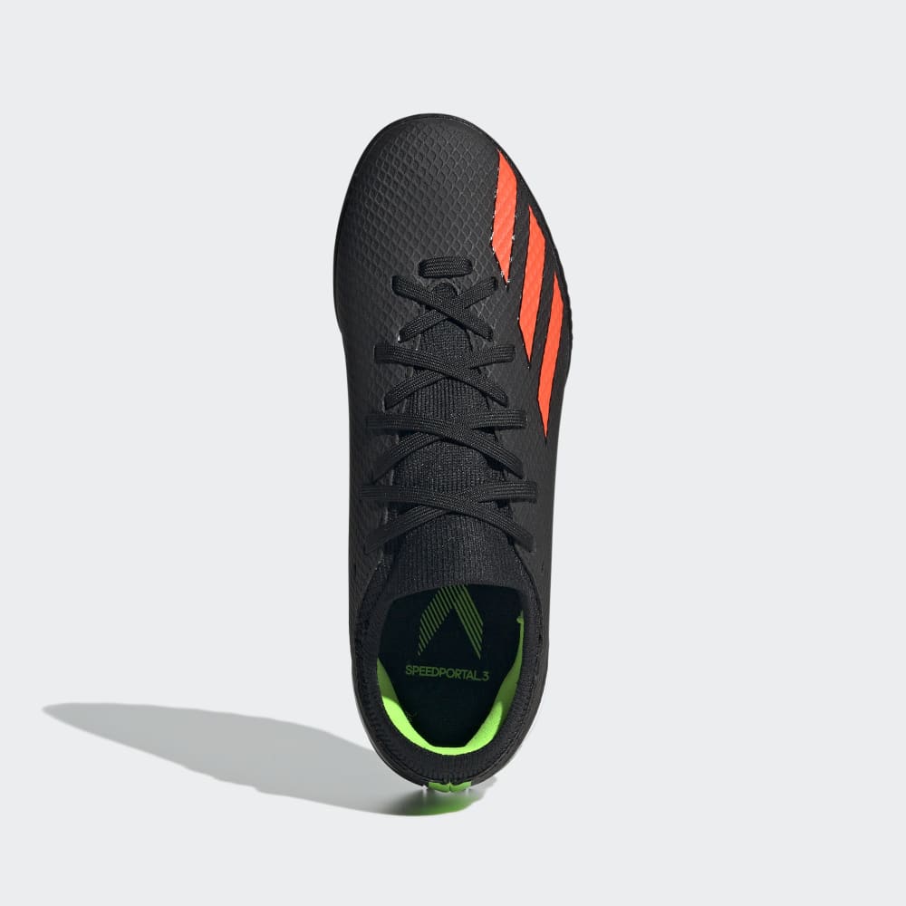 adidas Kids X Speed Portal 3 TF J Turf Football Boots Black Red