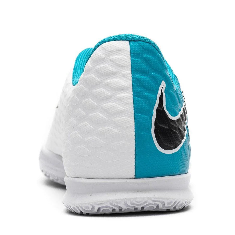 Nike Jr HypervenomX Phade III IC Indoor Soccer Shoes White Black Photo Blue