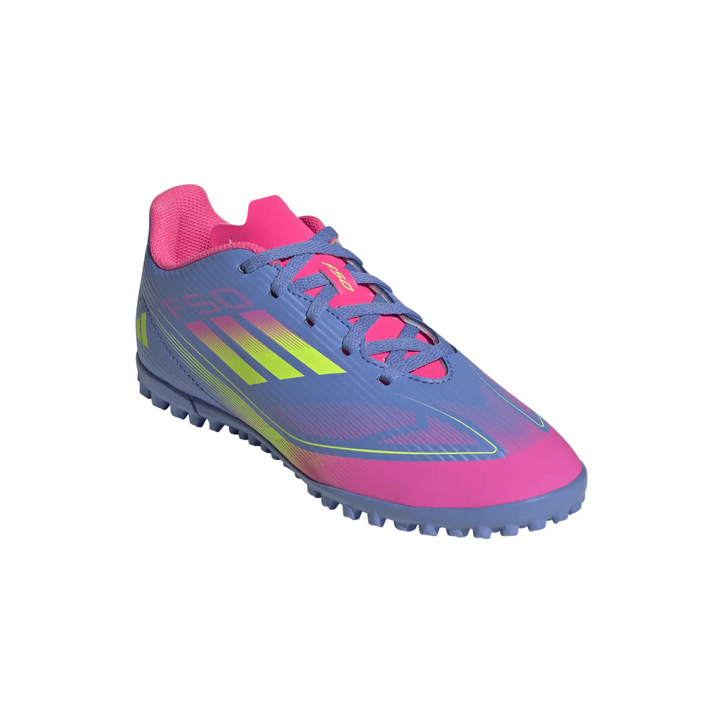 adidas F50 Club Turf Boots Junior Blue Lemon