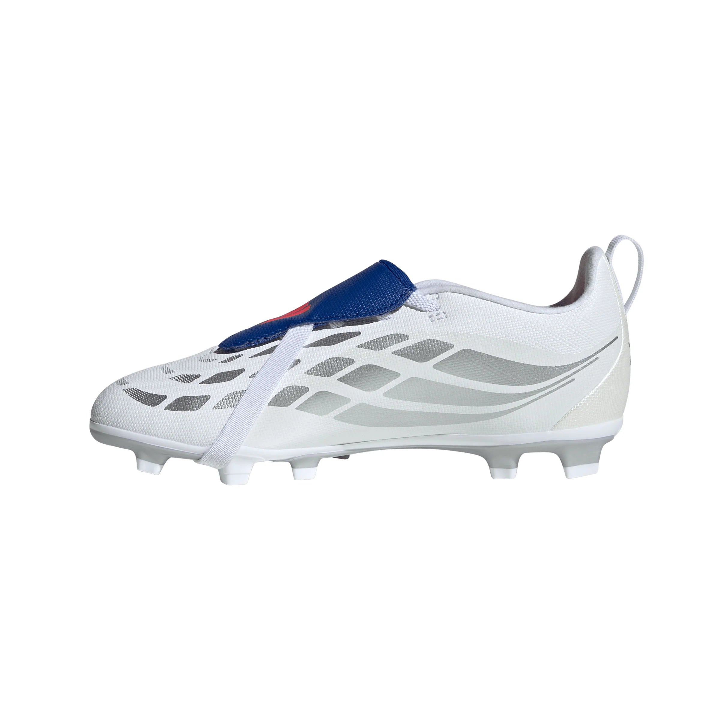 adidas Predator Club Fold Over Tongue Elastic Laces Firm Ground Multi Ground Youth Soccer Cleats White