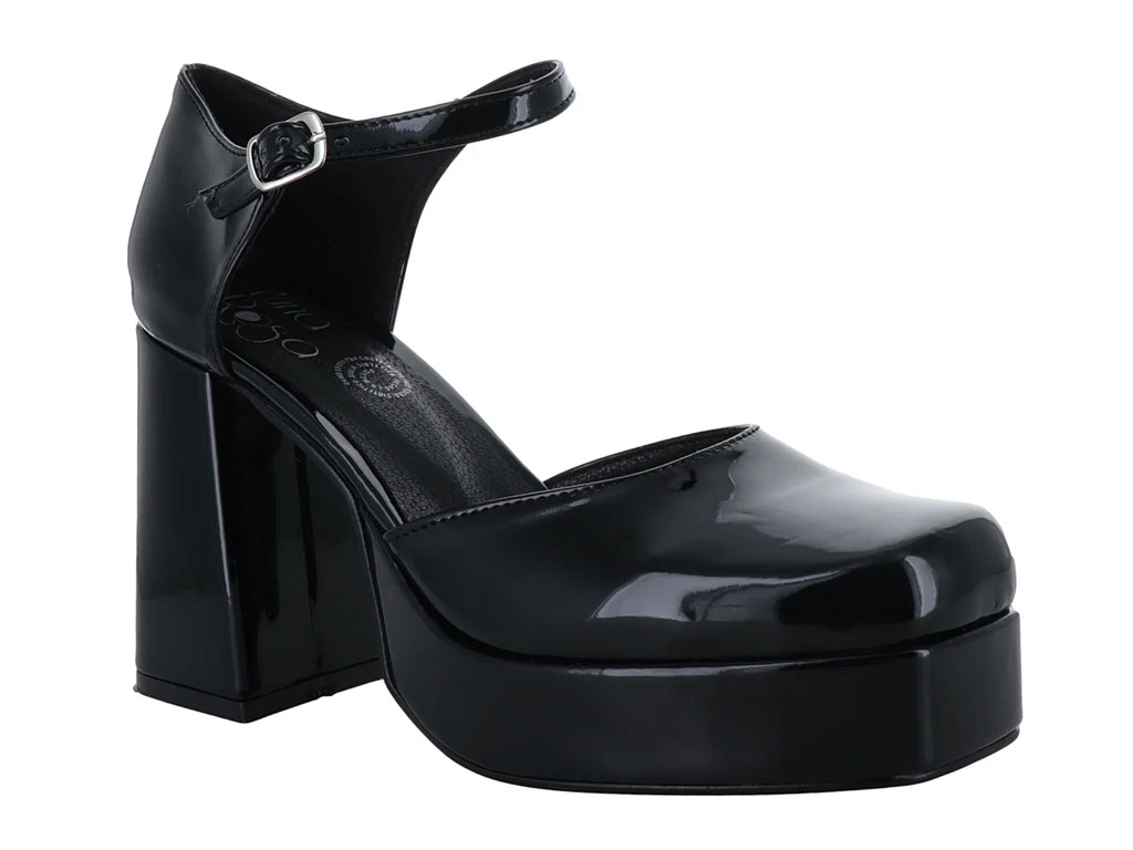 Zapatillas Luna Rosa Charol Negro para Mujer