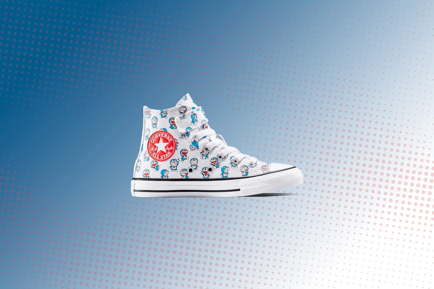 Converse x Doraemon Chuck Taylor All Star 1V Hi Vintage White Hawaiian Gold Flamingo
