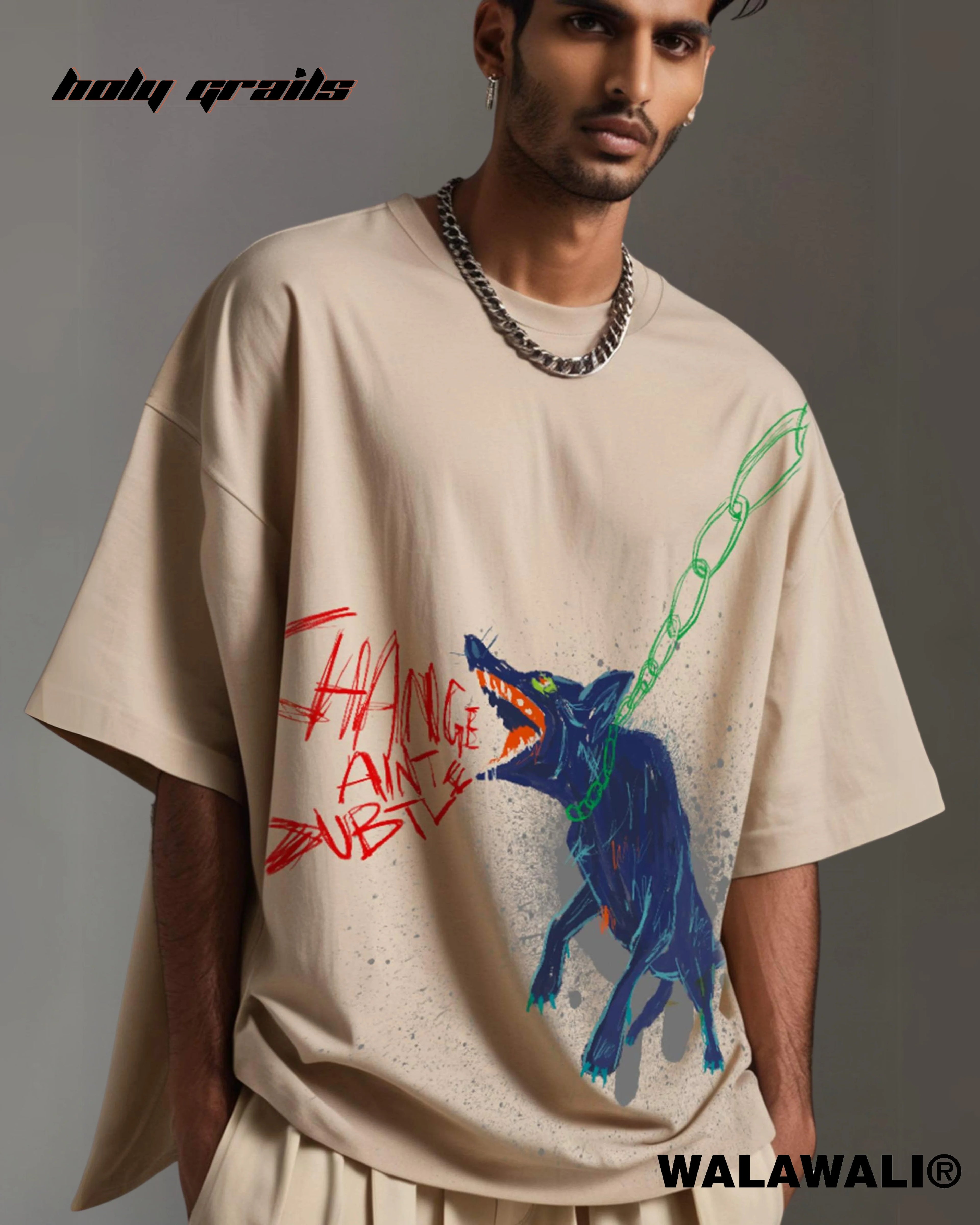 Bark Oversize Graphic Tee HG X WalaWali