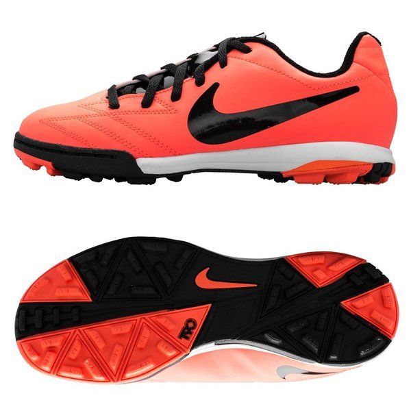 Nike Jr T90 Shoot IV TF Turf Soccer Cleats Bright Mango Black Total Crimson