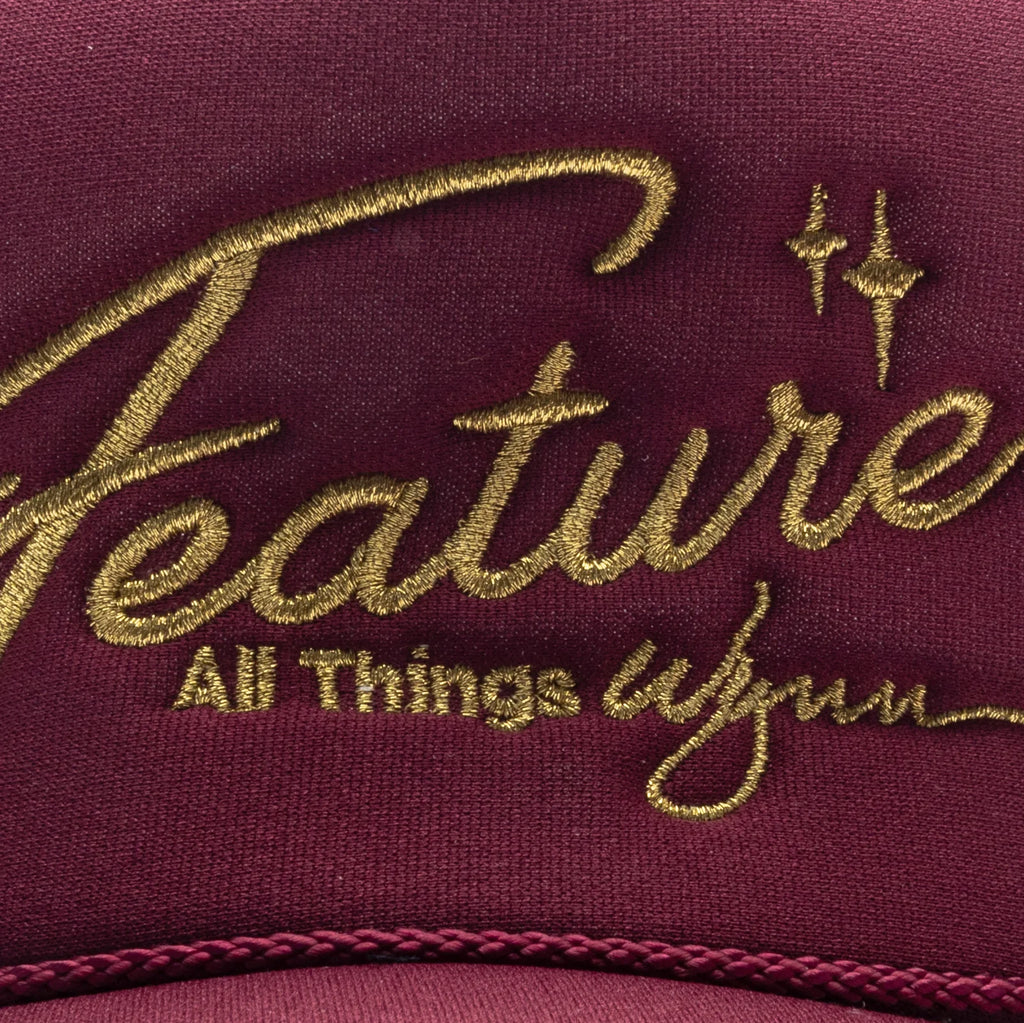 Feature x Wynn Shine Trucker Burgundy Maroon