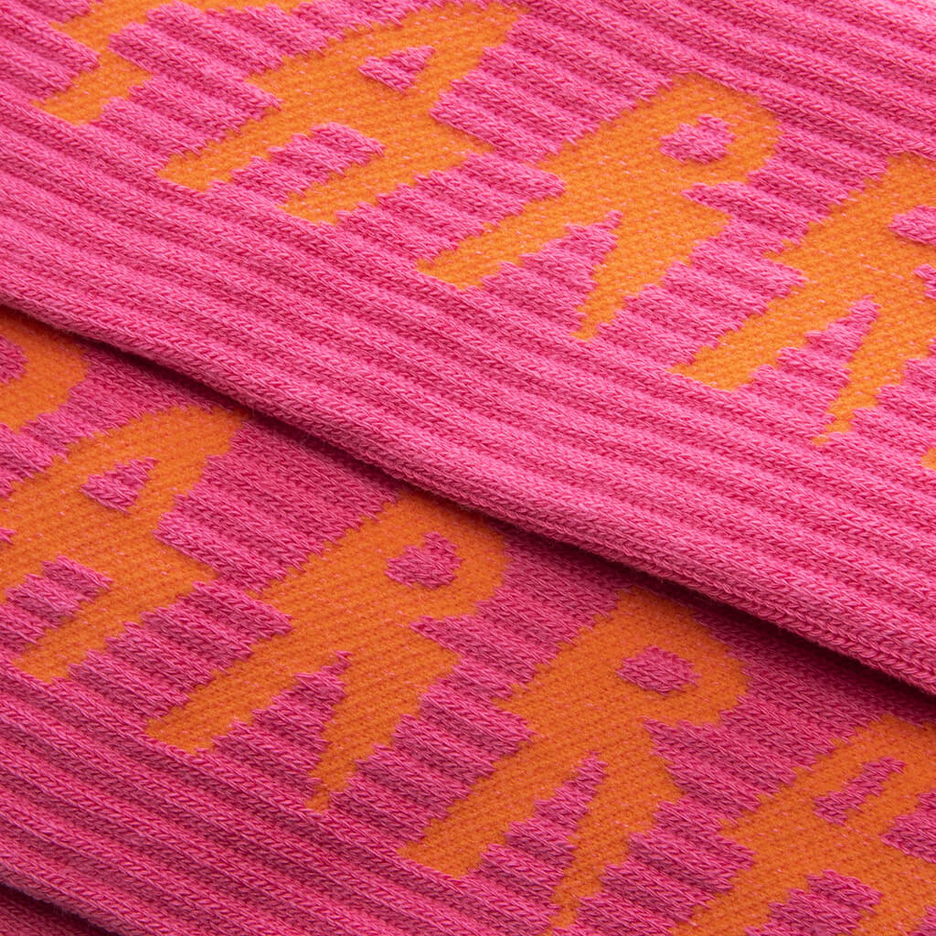 Spiked Logo Crew Socks Pink