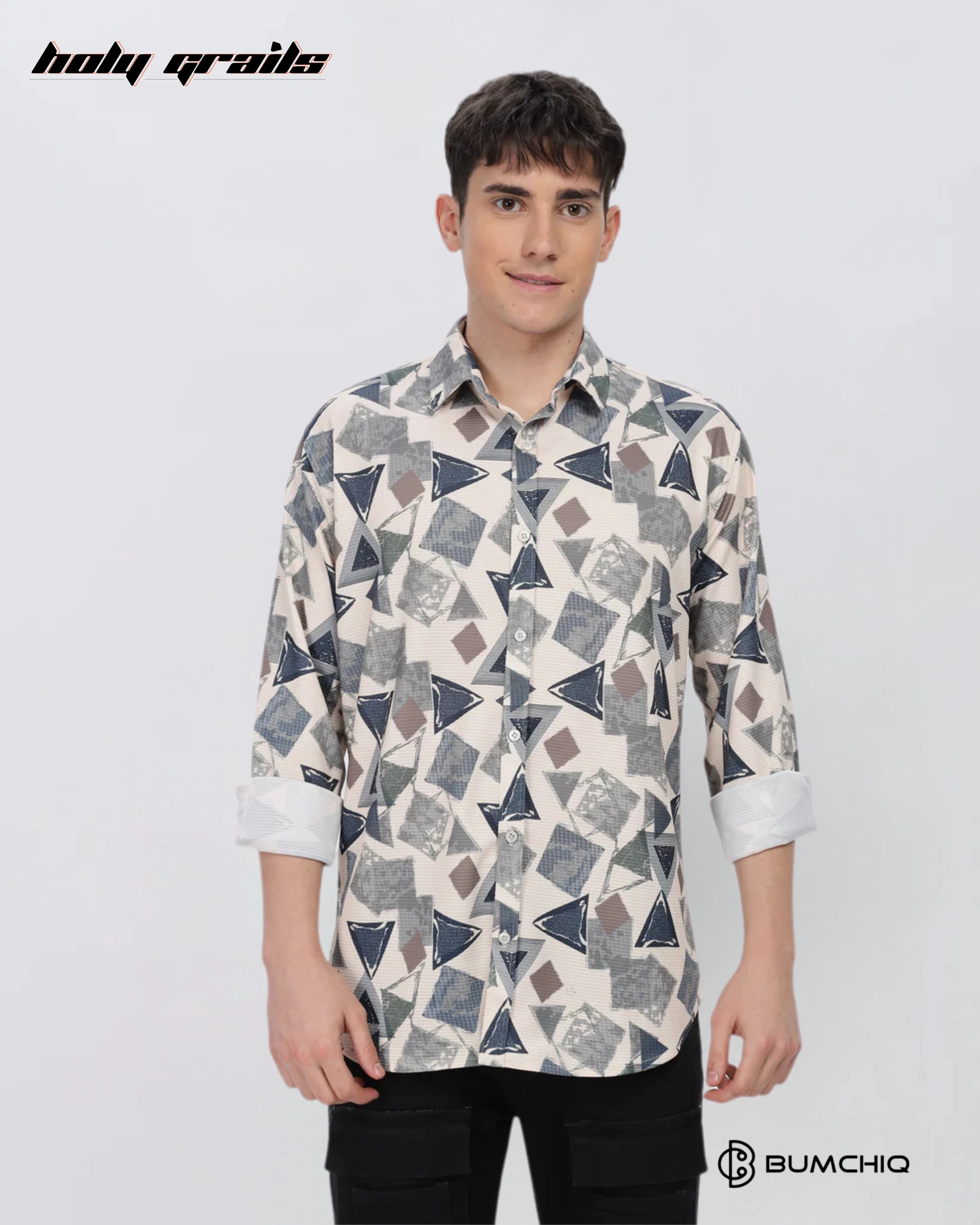Multi Abstract Beige Shirt HG x Bumchiq