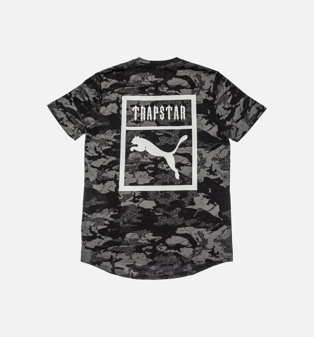 Trapstar Logo Mens Short Sleeve Tee Black Camo