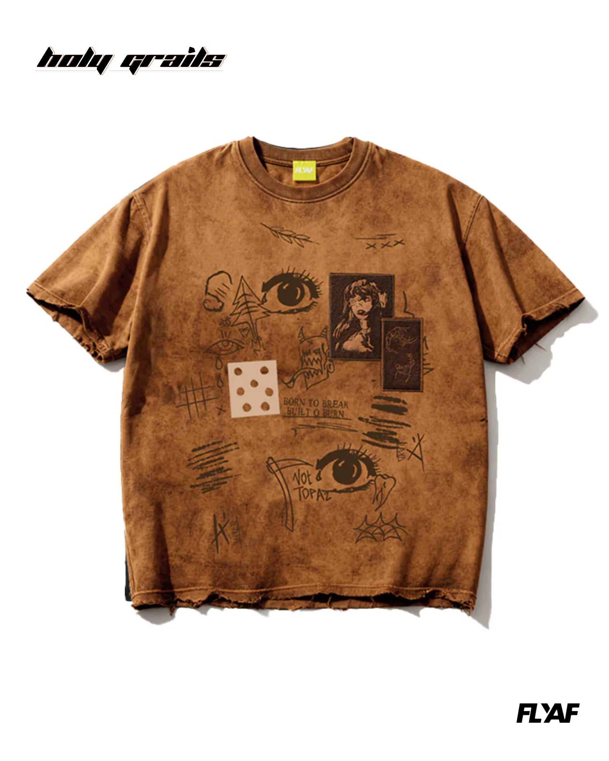 Cryptic Canvas Brown Tee HG x FLYAF
