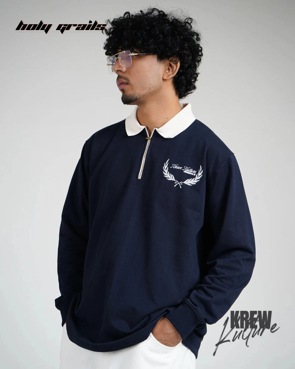 The Elite Navy Blue Polo T Shirt HG x Krewe Kulturr