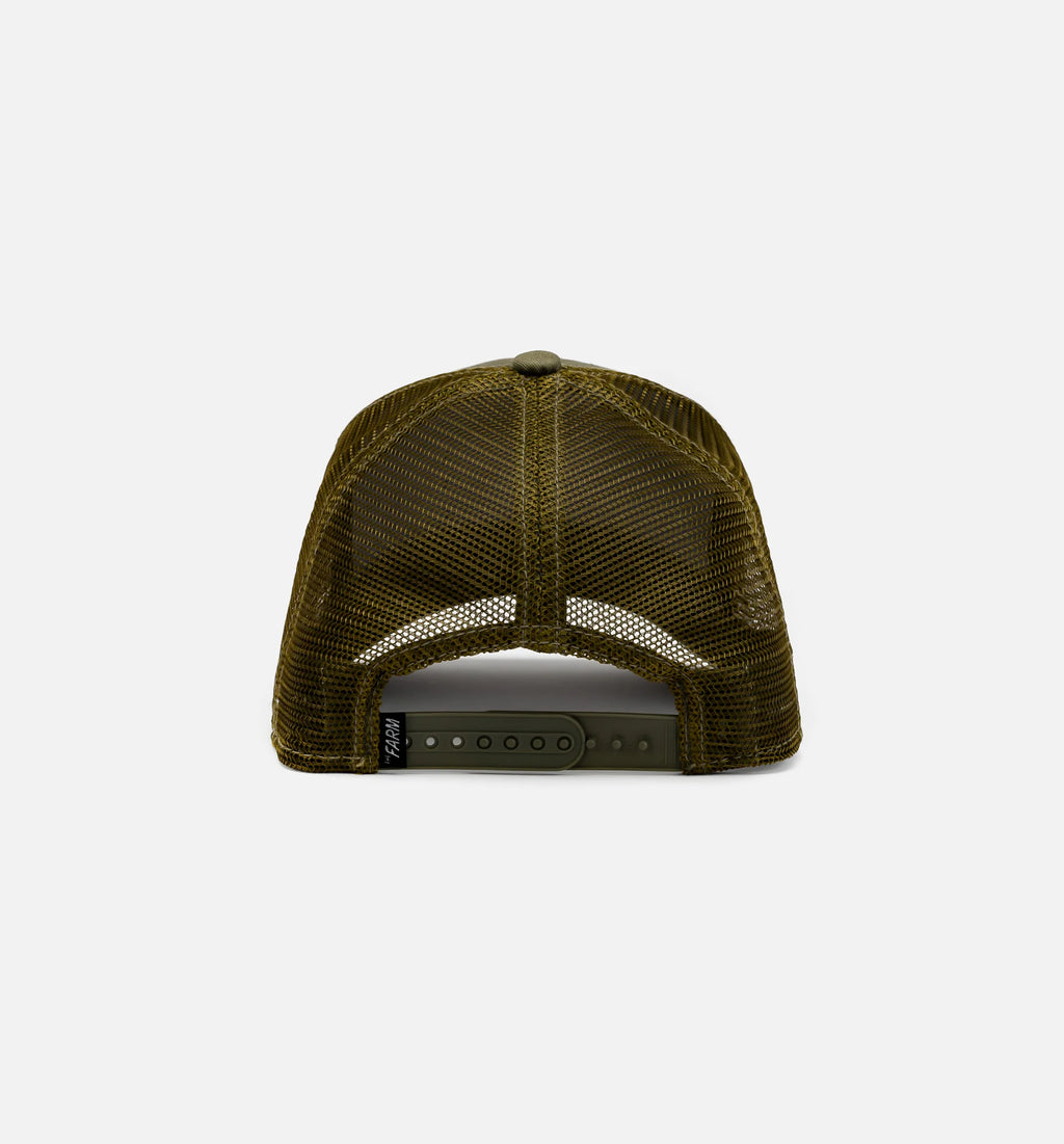 Road Rage Trucker Mens Hat Olive