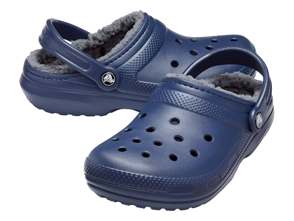 Zuecos Crocs Classic Fuzz Lined Azul Marino y Gris para Hombre