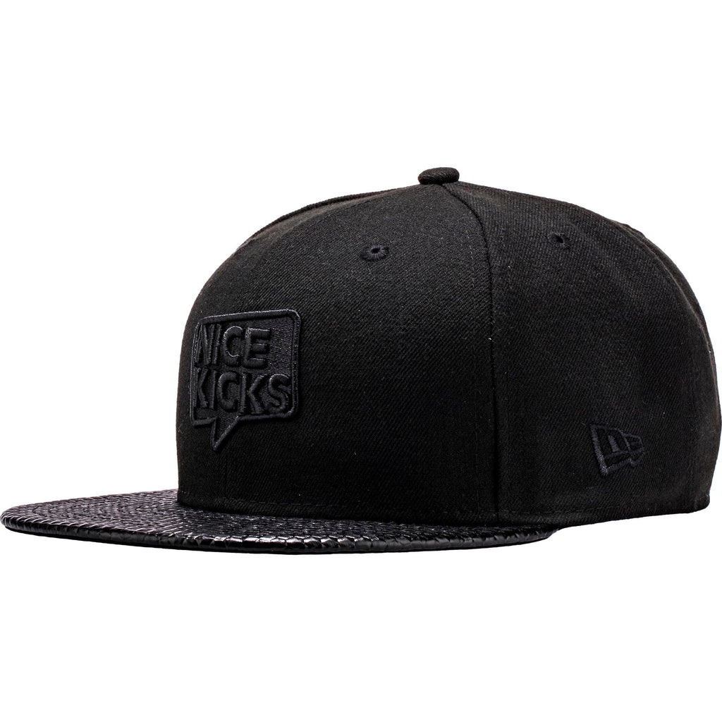 Nice Kicks X New Era Snapback Hat Black Geo Leather