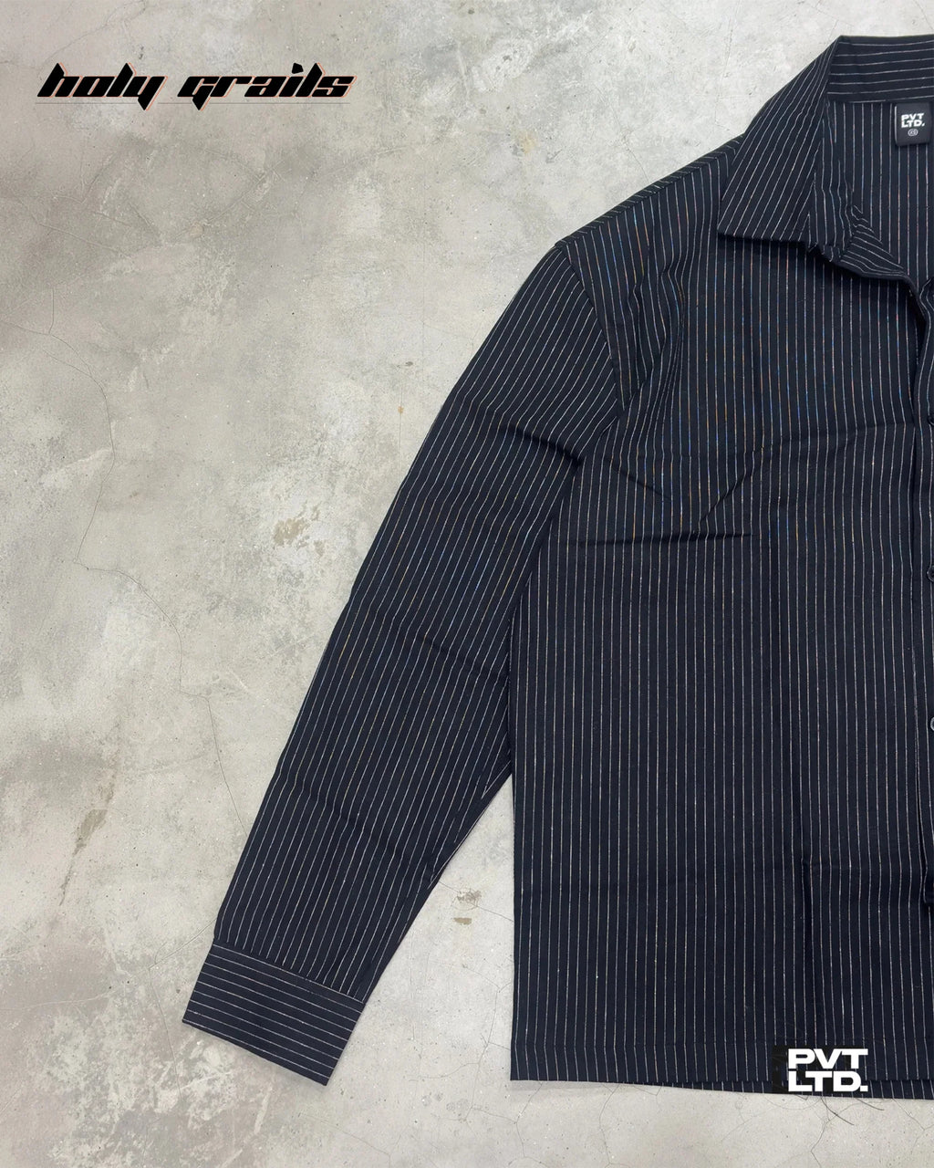 Pinstripe Black Linen Shirt HG x Pvt Ltd