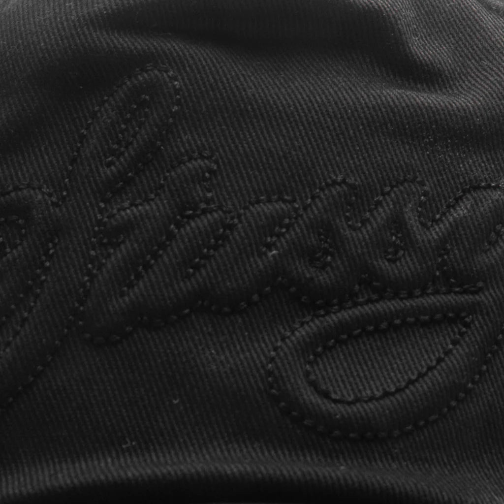 Waxed Cursive Stitched Trucker Snapback Black