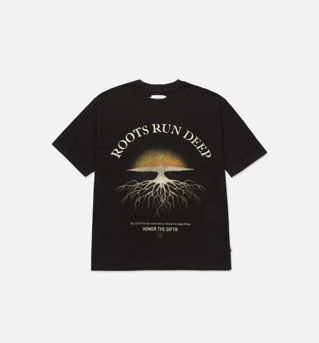 Roots Run Deep Mens Short Sleeve Shirt Black