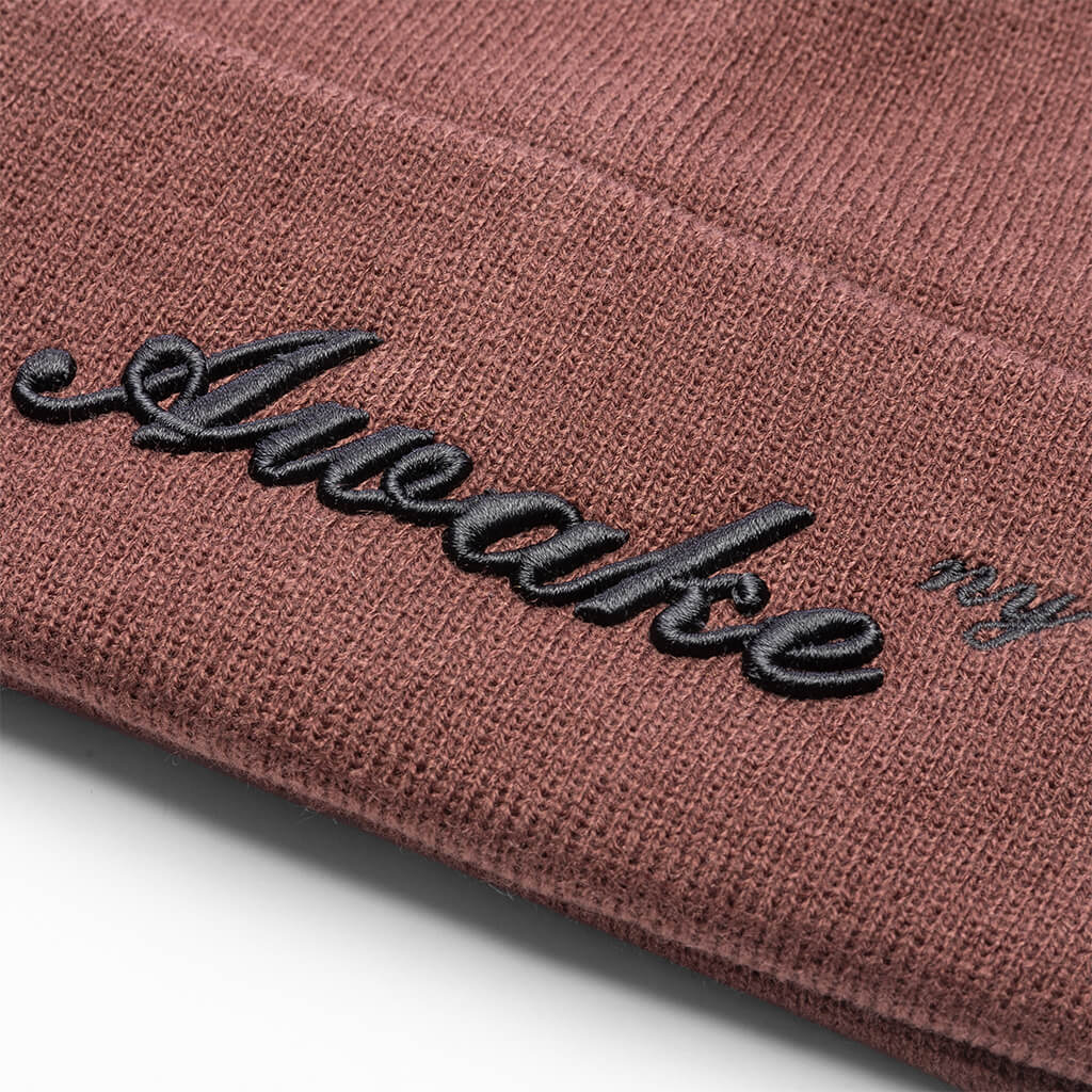 Awake Script Logo Beanie Brown