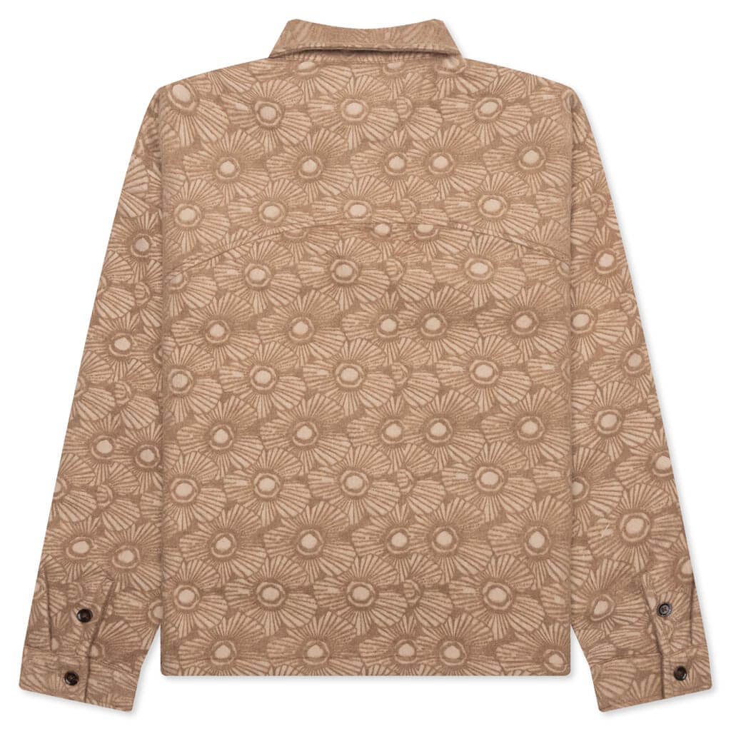 Floral Cover Shirt Tan