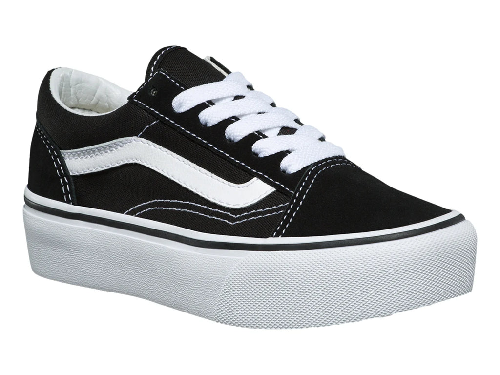Tenis Vans Old Skool Platform Negro y Blanco para Niña