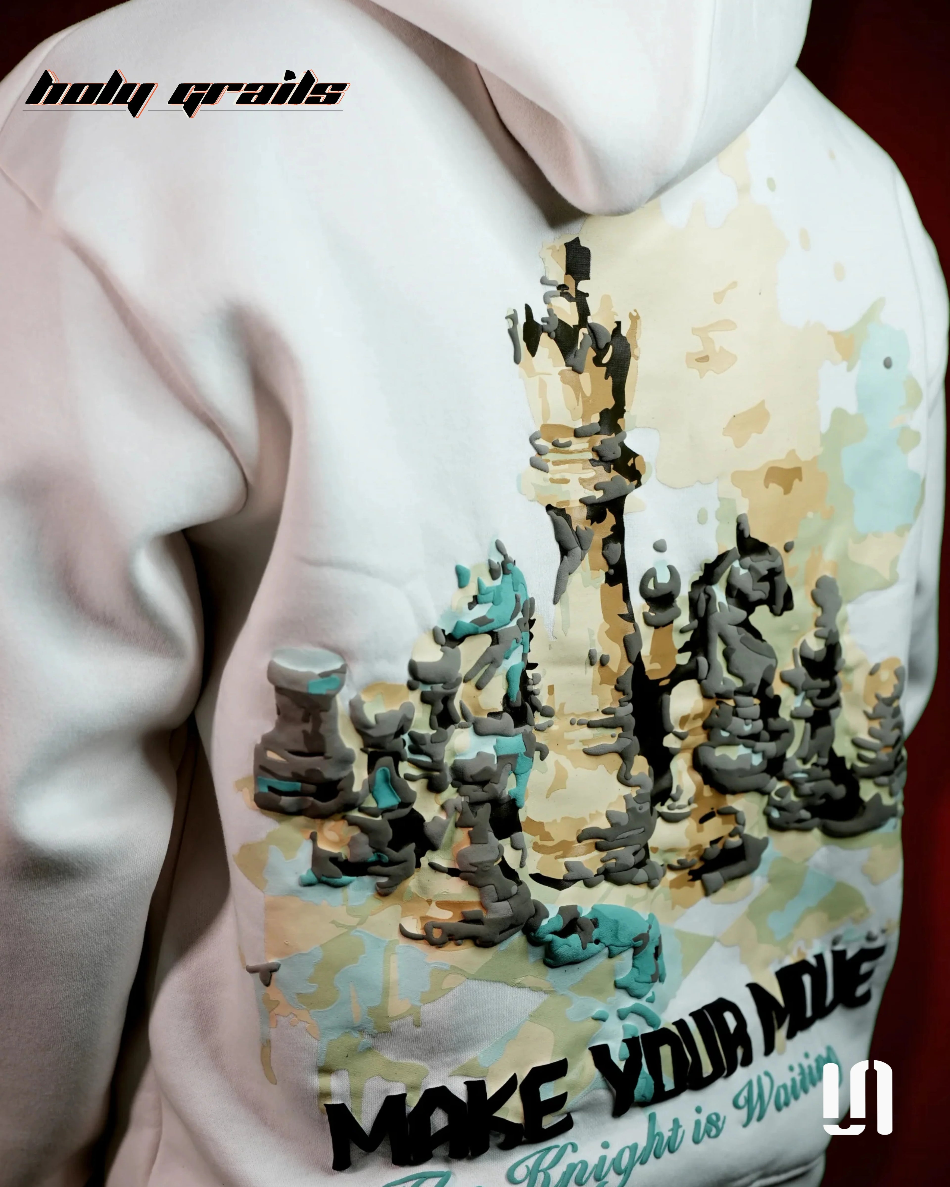 Make Your Move Chess White Hoodie HG x Sullitt