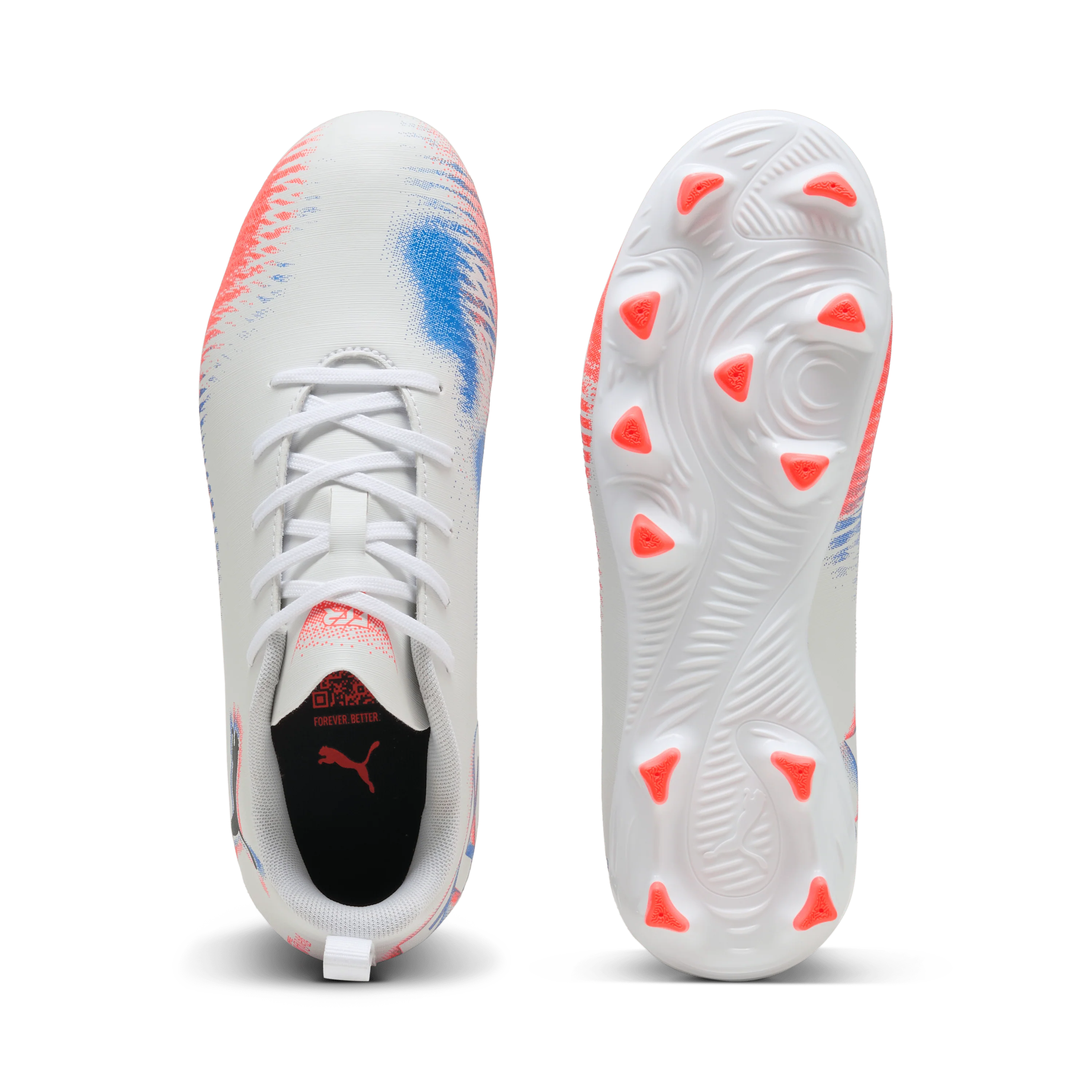 PUMA Future 8 Play FG AG Youth Soccer Cleats White Black