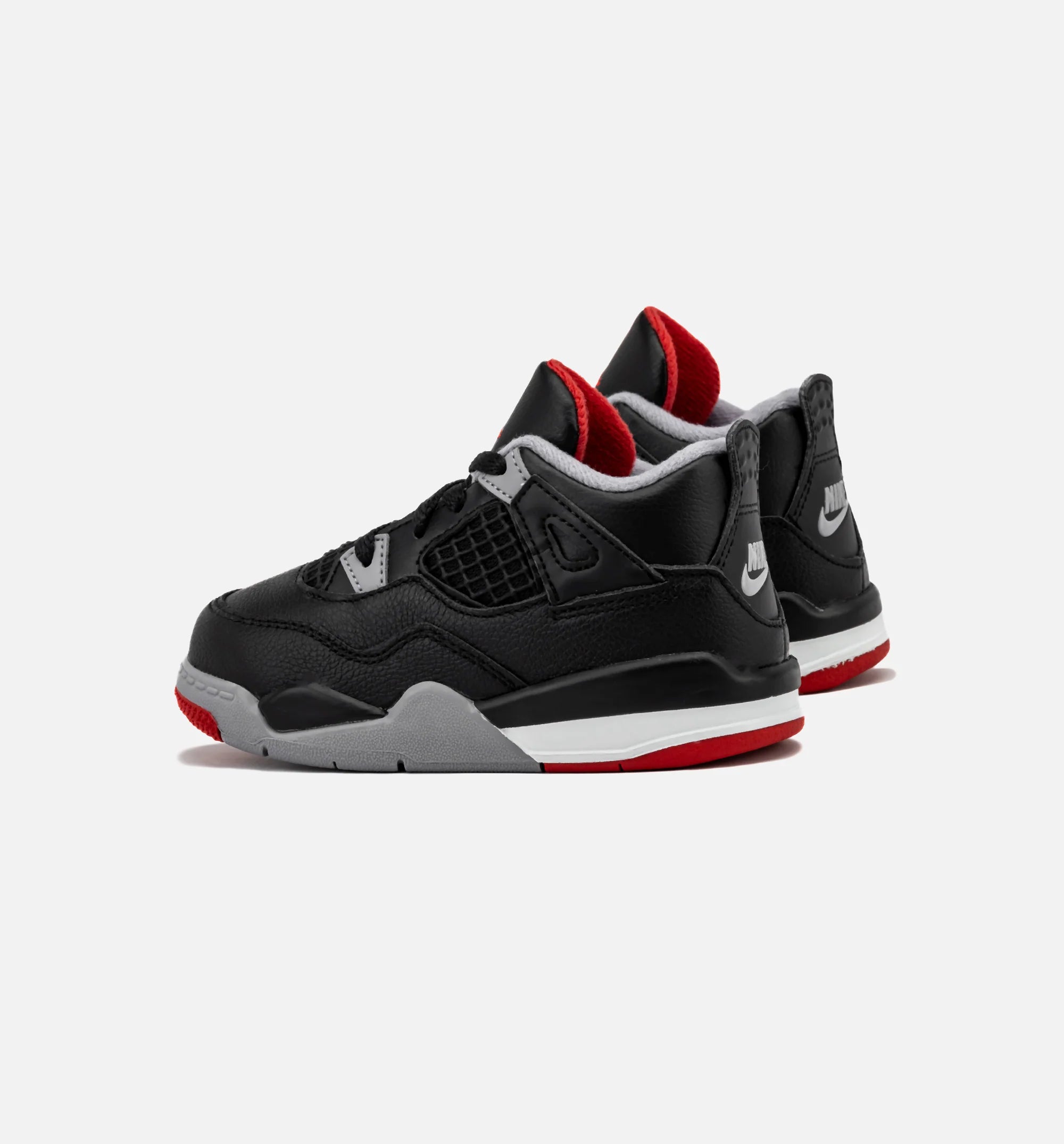 Air Jordan 4 Retro Bred Reimagined Infant Toddler Lifestyle Shoe Black Fire Red Cement Grey Summit White