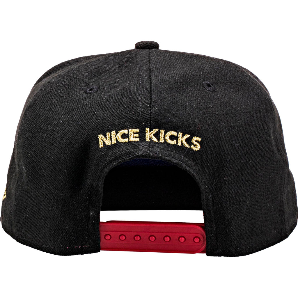 Nice Kicks X New Era Snapback Hat Black Gold Red