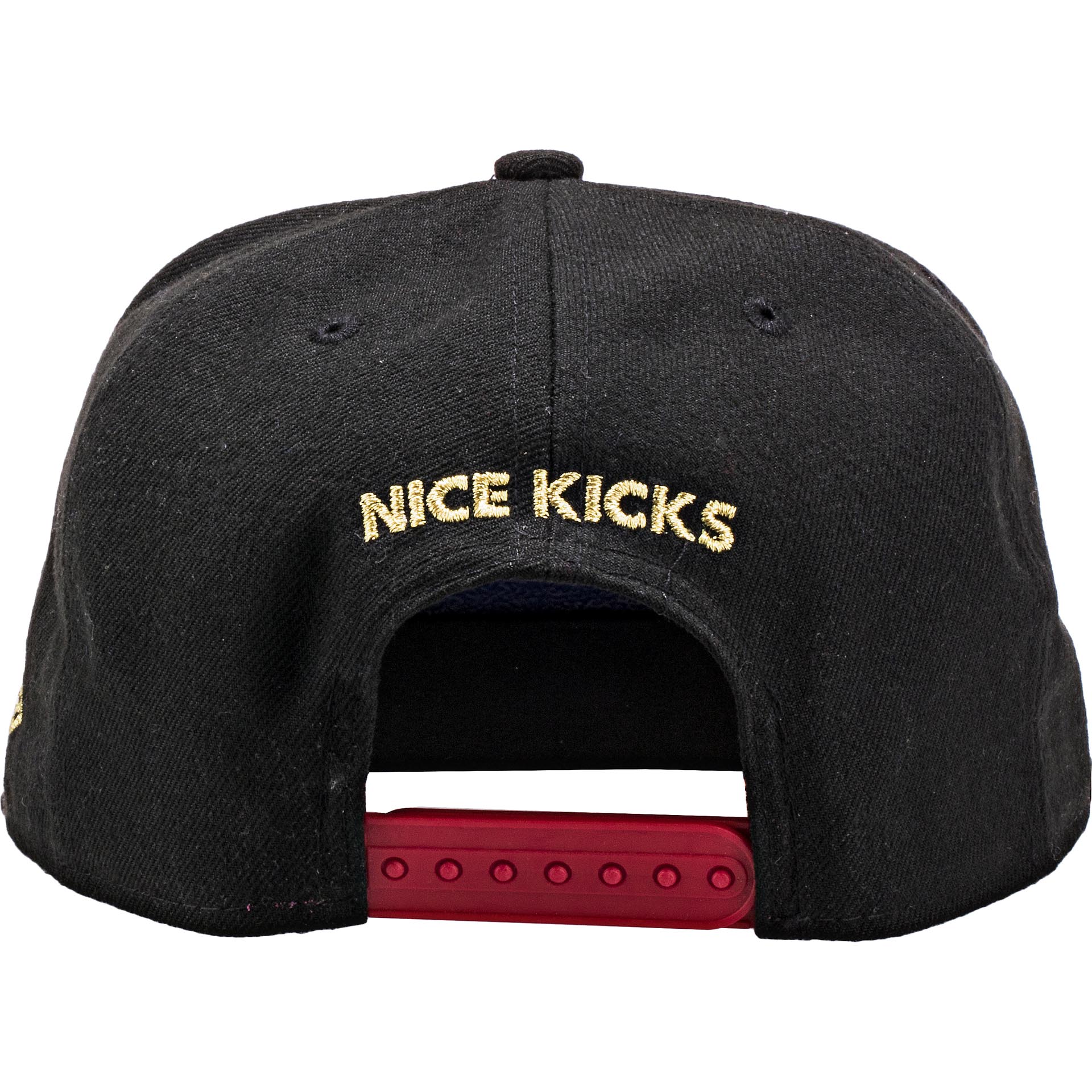 Nice Kicks X New Era Snapback Hat Black Gold Red