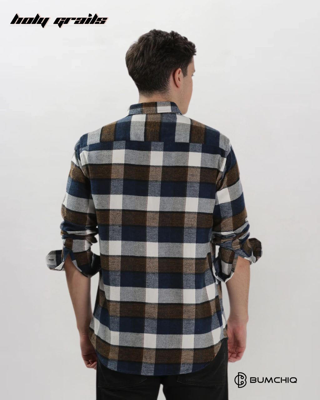 Blue Brown Flannel Overshirt HG x Bumchiq