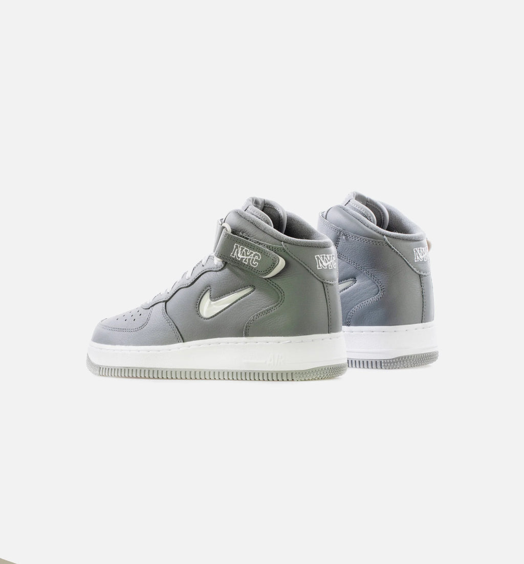 Air Force 1 Mid NYC Mens Lifestyle Shoe Cool Grey White Metallic Silver