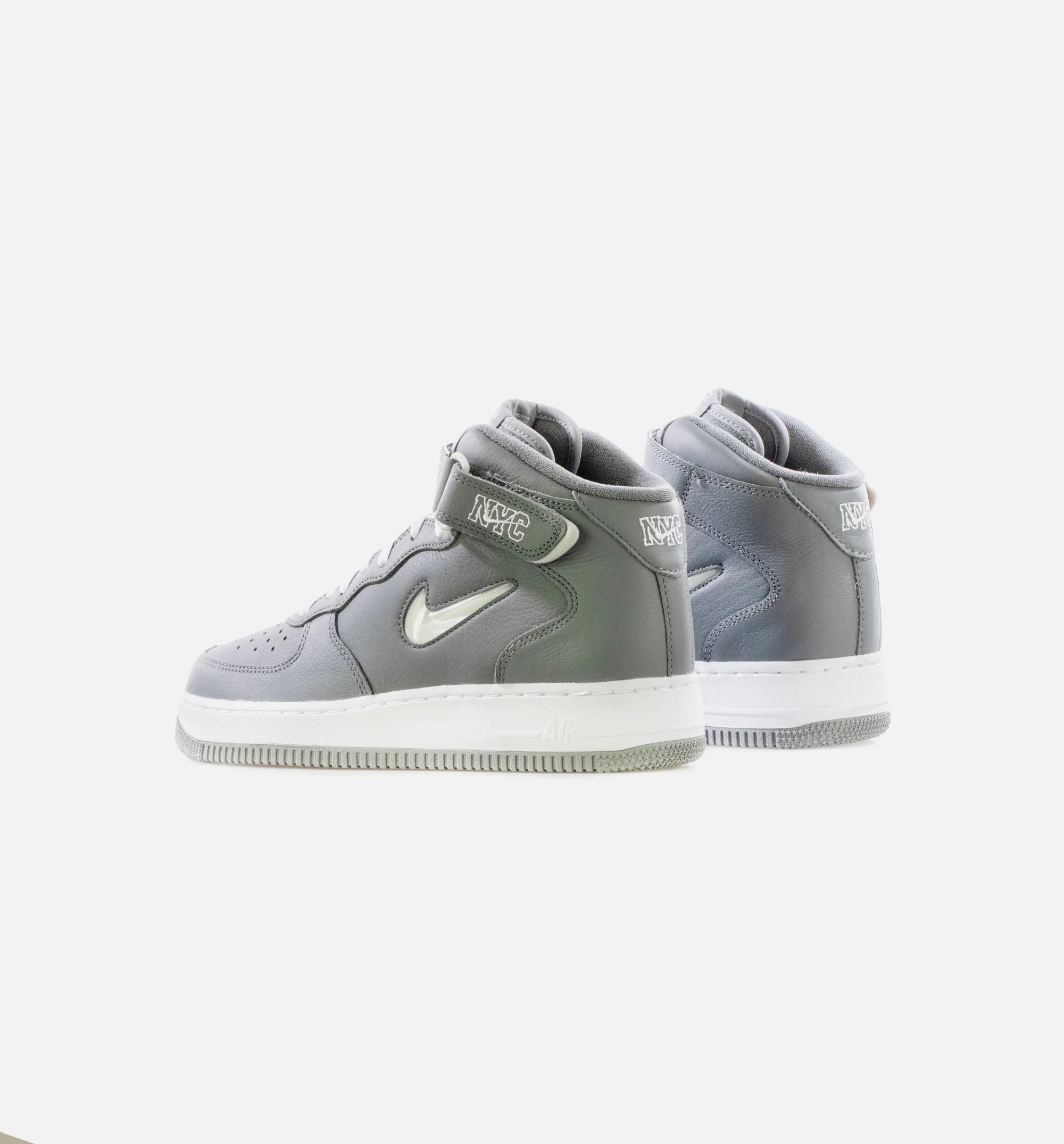 Air Force 1 Mid NYC Mens Lifestyle Shoe Cool Grey White Metallic Silver