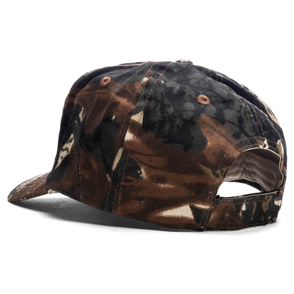 Metal Logo 5 Panel Hat Real Leaf Camo