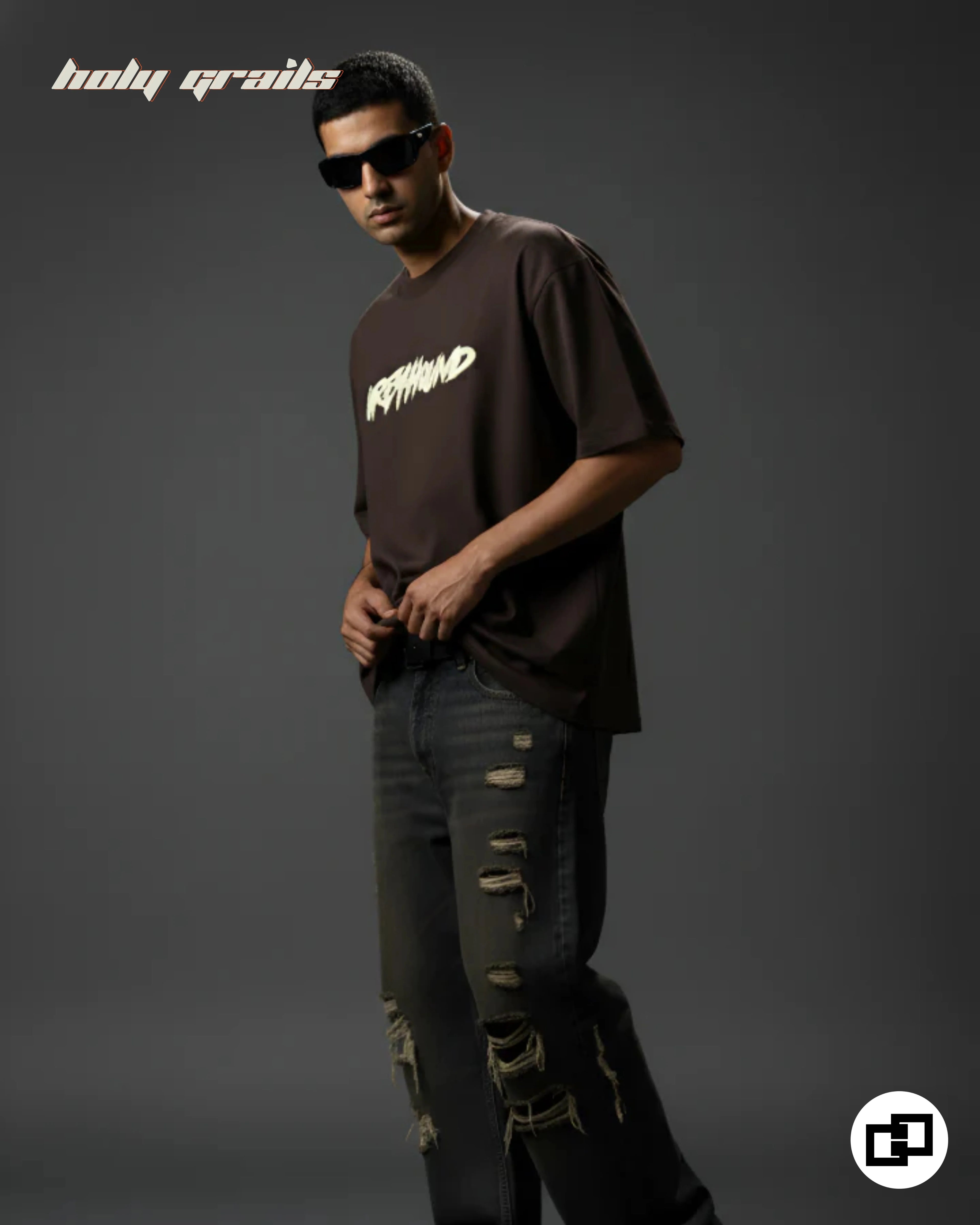 Wolf Brown Oversize T Shirt HG x Grey Hound