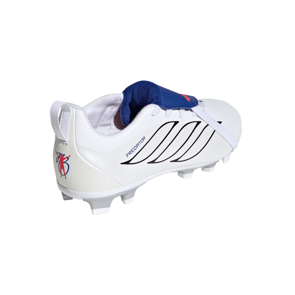 adidas Predator Club Fold Over Tongue Elastic Laces Firm Ground Multi Ground Youth Soccer Cleats White