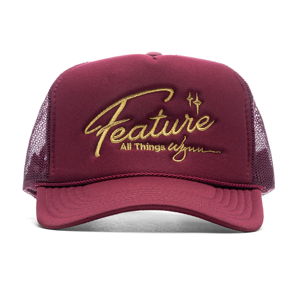 Feature x Wynn Shine Trucker Burgundy Maroon