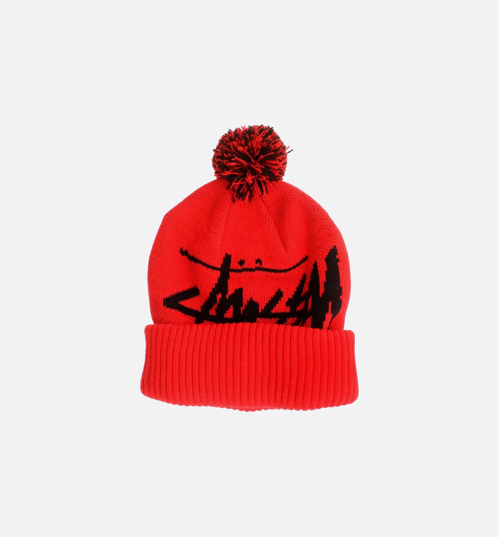 Big Stock Pom Beanie Red