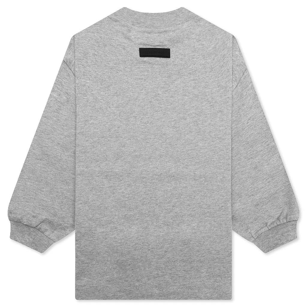 Kids L S Shirt Dark Heather Oatmeal