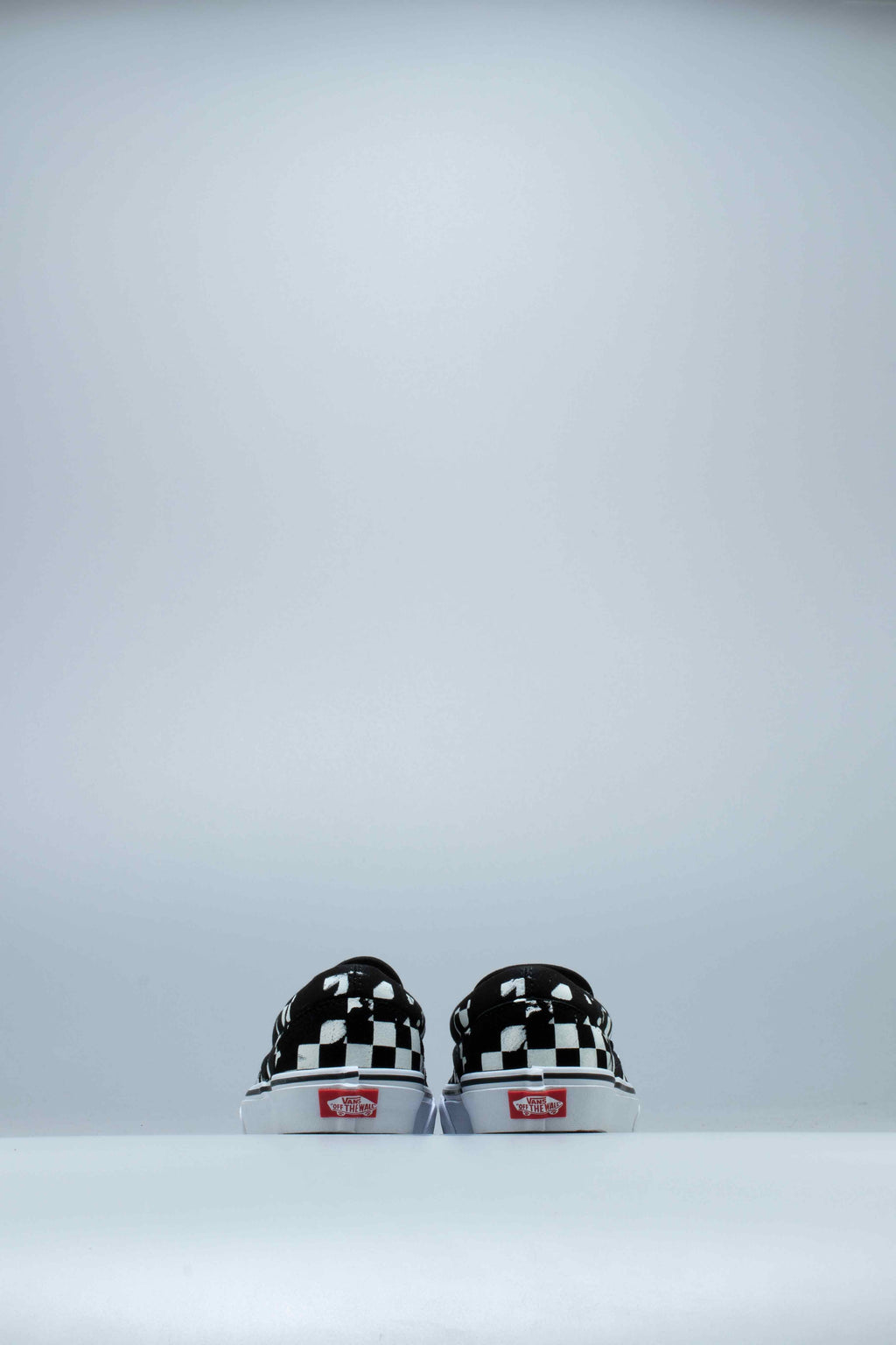 Overprint Check Classic Slip On Mens Shoe Checkerboard Black White