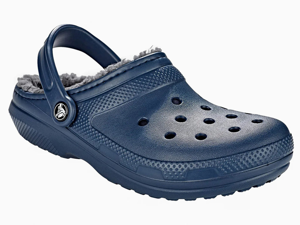 Zuecos Crocs Classic Fuzz Lined Azul Marino y Gris para Hombre