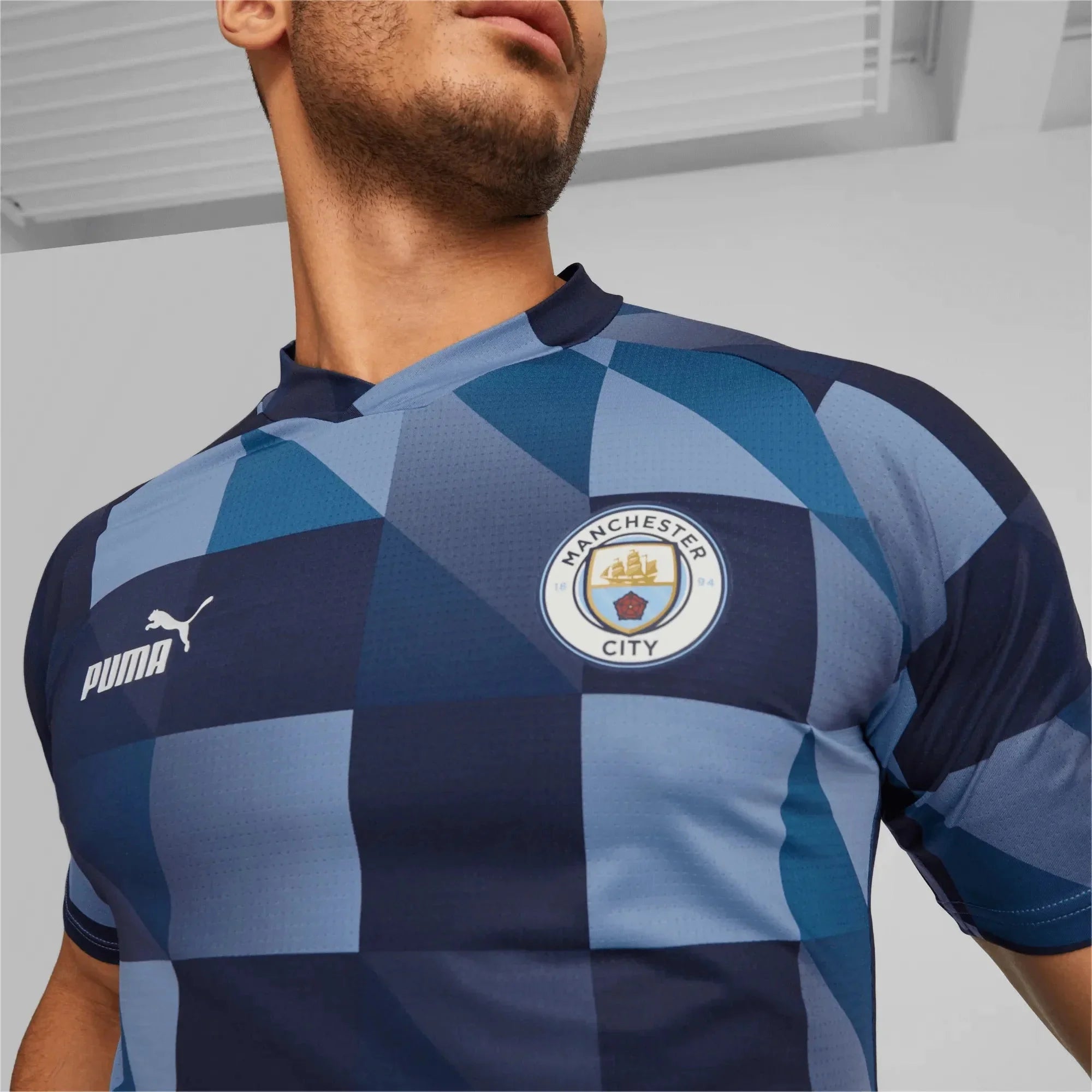 PUMA Manchester City Pre Match Jersey Light Blue Navy