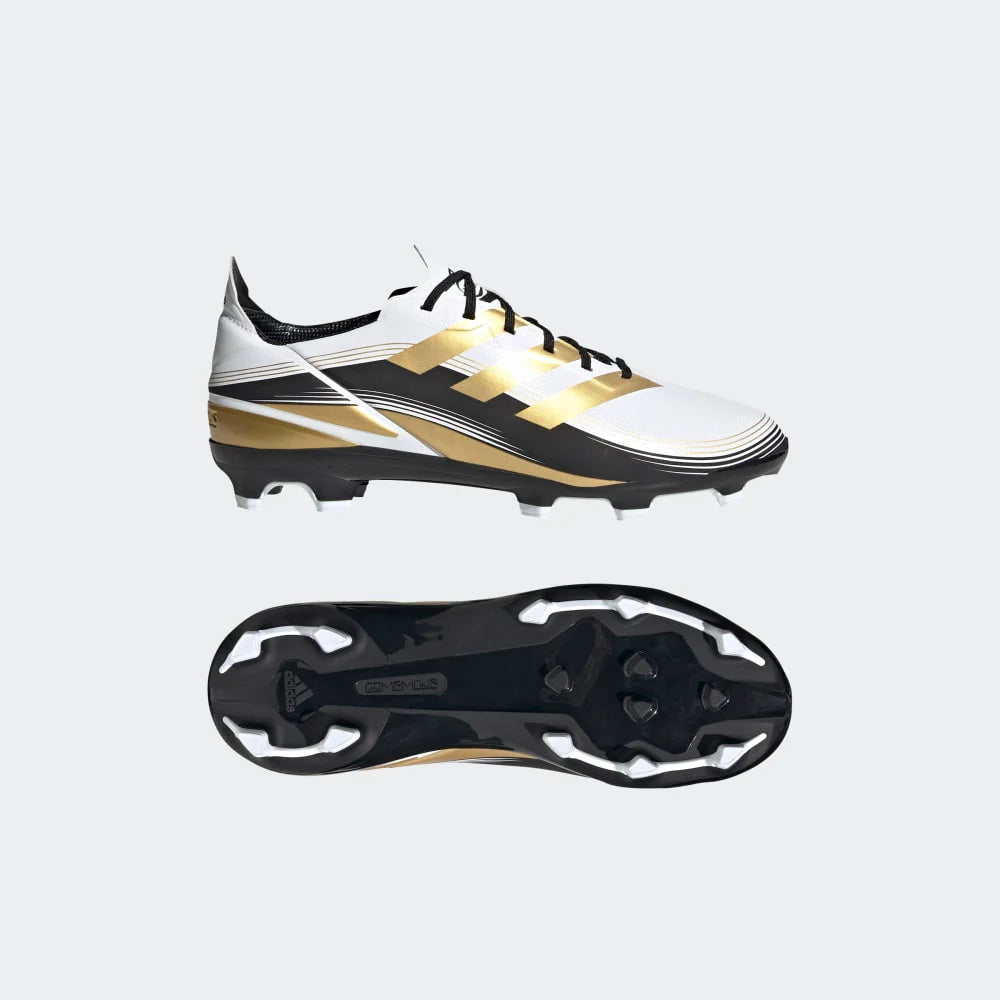 adidas Kids Game Mode FG J Firm Ground Soccer Cleats White Gold Black