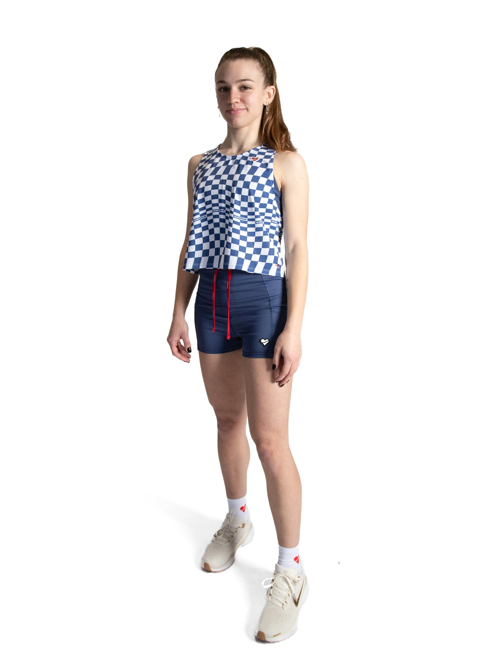 Heartbreak Womens Warped Checkerboard Crop